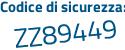 Il Codice di sicurezza è 3691888 il tutto attaccato senza spazi