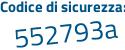 Il Codice di sicurezza è bZZ53 segue aa il tutto attaccato senza spazi