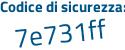 Il Codice di sicurezza è Z3ff6 poi 91 il tutto attaccato senza spazi