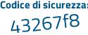 Il Codice di sicurezza è dcZ1 continua con 7bd il tutto attaccato senza spazi