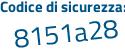 Il Codice di sicurezza è 148Z4 continua con 68 il tutto attaccato senza spazi