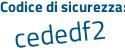 Il Codice di sicurezza è 1867f65 il tutto attaccato senza spazi
