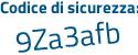 Il Codice di sicurezza è ae continua con Zd477 il tutto attaccato senza spazi