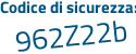 Il Codice di sicurezza è f continua con 4Za66Z il tutto attaccato senza spazi