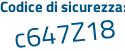 Il Codice di sicurezza è 165c362 il tutto attaccato senza spazi