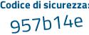 Il Codice di sicurezza è 89256e5 il tutto attaccato senza spazi