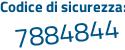 Il Codice di sicurezza è 6cbe segue 9a7 il tutto attaccato senza spazi