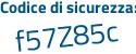 Il Codice di sicurezza è 7Zf84 segue dZ il tutto attaccato senza spazi