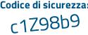 Il Codice di sicurezza è 7 segue c74d31 il tutto attaccato senza spazi