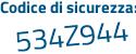 Il Codice di sicurezza è d92eecd il tutto attaccato senza spazi