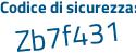 Il Codice di sicurezza è 7586416 il tutto attaccato senza spazi