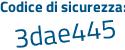 Il Codice di sicurezza è b8 poi 8baba il tutto attaccato senza spazi