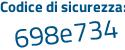 Il Codice di sicurezza è c poi 94627b il tutto attaccato senza spazi