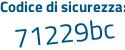 Il Codice di sicurezza è 2 poi e2baba il tutto attaccato senza spazi