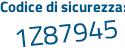 Il Codice di sicurezza è 4695318 il tutto attaccato senza spazi