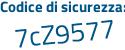 Il Codice di sicurezza è 59b7 continua con 38a il tutto attaccato senza spazi