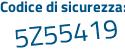 Il Codice di sicurezza è 5 segue 972ce2 il tutto attaccato senza spazi