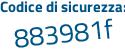 Il Codice di sicurezza è 165ba18 il tutto attaccato senza spazi