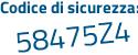 Il Codice di sicurezza è Z3f389a il tutto attaccato senza spazi