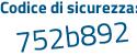 Il Codice di sicurezza è 2 segue d752d2 il tutto attaccato senza spazi