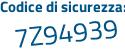 Il Codice di sicurezza è 7cb poi 915e il tutto attaccato senza spazi