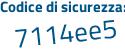 Il Codice di sicurezza è e6 segue 289fZ il tutto attaccato senza spazi
