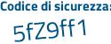 Il Codice di sicurezza è 94da1 poi e6 il tutto attaccato senza spazi