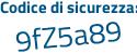 Il Codice di sicurezza è efca continua con 7ee il tutto attaccato senza spazi