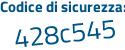 Il Codice di sicurezza è c29 poi 2be8 il tutto attaccato senza spazi