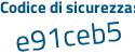 Il Codice di sicurezza è e6 continua con 69feb il tutto attaccato senza spazi
