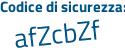 Il Codice di sicurezza è dZZ53 poi b9 il tutto attaccato senza spazi
