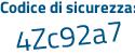 Il Codice di sicurezza è 92bd poi d66 il tutto attaccato senza spazi