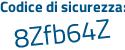 Il Codice di sicurezza è 21b9 continua con 23a il tutto attaccato senza spazi