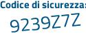 Il Codice di sicurezza è 5e29b segue 69 il tutto attaccato senza spazi