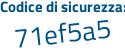 Il Codice di sicurezza è dd781 continua con 29 il tutto attaccato senza spazi