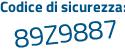Il Codice di sicurezza è aZ62 poi 4ab il tutto attaccato senza spazi