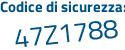 Il Codice di sicurezza è 278 poi 5bZd il tutto attaccato senza spazi