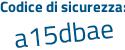 Il Codice di sicurezza è 1e poi 4da81 il tutto attaccato senza spazi