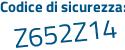 Il Codice di sicurezza è Z segue eab2f3 il tutto attaccato senza spazi