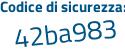 Il Codice di sicurezza è 1e7 poi 45ac il tutto attaccato senza spazi