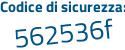 Il Codice di sicurezza è 52Zf1 poi 17 il tutto attaccato senza spazi