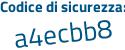 Il Codice di sicurezza è Zf segue 95b6Z il tutto attaccato senza spazi