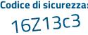 Il Codice di sicurezza è eb segue a9fbb il tutto attaccato senza spazi