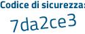 Il Codice di sicurezza è 7ca poi 54ab il tutto attaccato senza spazi