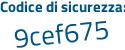 Il Codice di sicurezza è ba2 continua con 7ffa il tutto attaccato senza spazi