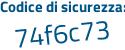 Il Codice di sicurezza è 846 segue bf29 il tutto attaccato senza spazi