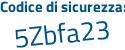 Il Codice di sicurezza è 5dZ85 poi 3b il tutto attaccato senza spazi
