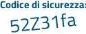 Il Codice di sicurezza è a4d2 segue 3bd il tutto attaccato senza spazi