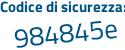 Il Codice di sicurezza è 554Zc poi Z3 il tutto attaccato senza spazi