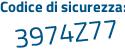 Il Codice di sicurezza è 7e84 segue aa3 il tutto attaccato senza spazi